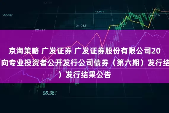 京海策略 广发证券 广发证券股份有限公司2025年面向专业投资者公开发行公司债券（第六期）发行结果公告